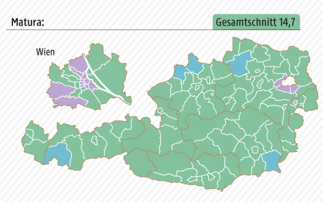 Karte zum Bildungsstandard in Österreich