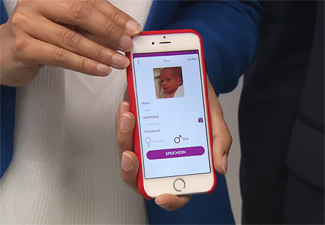 Mutter-Kind-App auf einem Smartphone