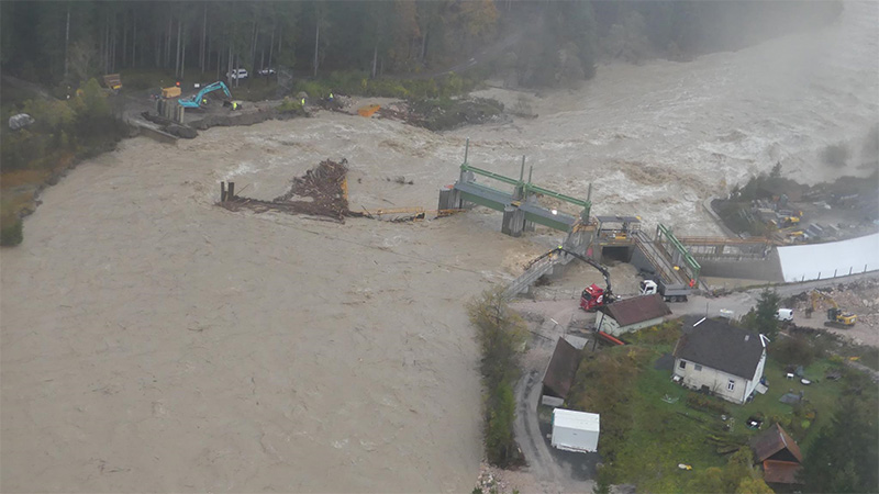 Gailtal Brücke Tressdorf zerstört Hochwasser Unwetter